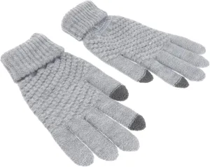 -Screen Knitted Gloves Grey for Winter Gloves for Touch Screens