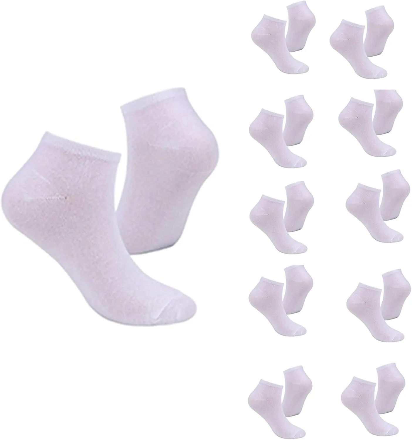 10 Pairs Mens Womens Solid Color Ankle Athletic Running Socks Thin Low Cut No Show Solid Casual Socks