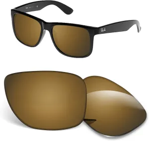 1.5MM Replacement Lenses Compatible With Ray-Ban Justin RB4165 54mm Sunglasses, Anti-Scratch and Impact Resistant