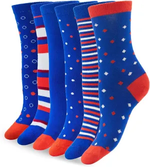 1SOCK2SOCK - Women's 6 Pack Bamboo Crew Socks - Soft, Fashionable, Casual, Colorful Socks - US Womens 6-10