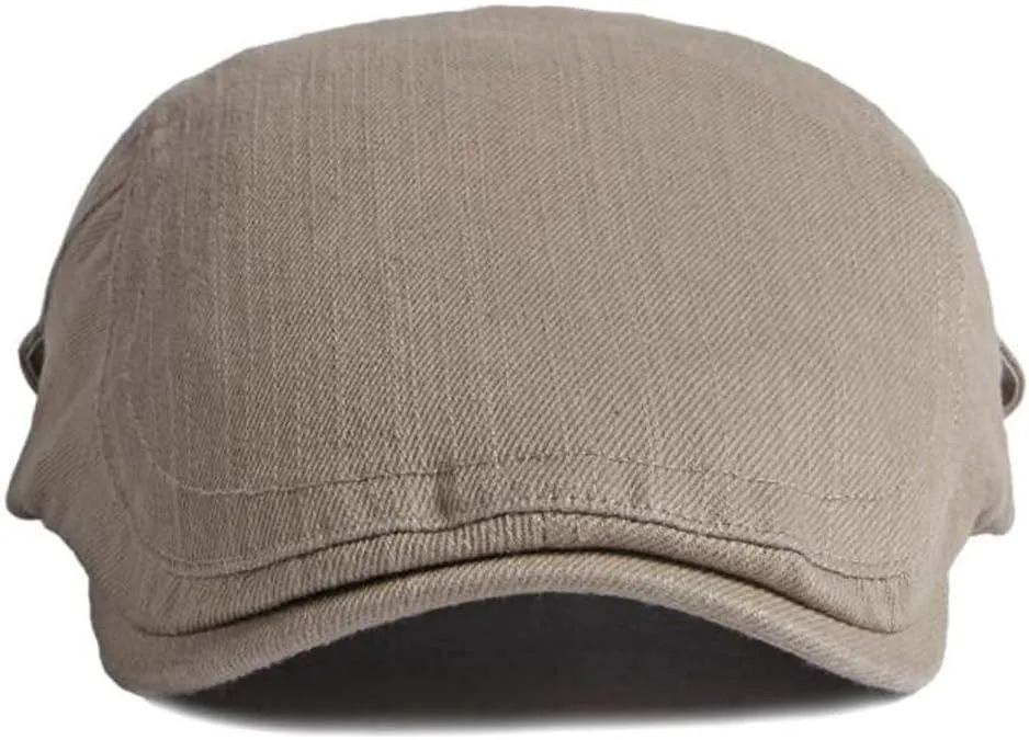 2 Pack Cotton Ivy Flat Cap Newsboy Gatsby Cabbie Driving Hat for Men