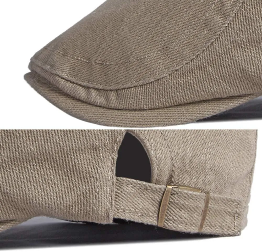 2 Pack Cotton Ivy Flat Cap Newsboy Gatsby Cabbie Driving Hat for Men
