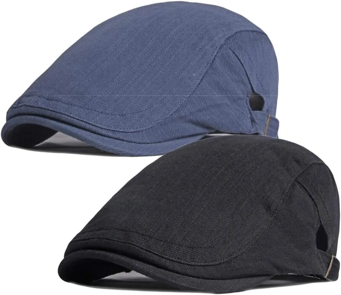 2 Pack Cotton Ivy Flat Cap Newsboy Gatsby Cabbie Driving Hat for Men