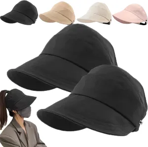 2024 New Women's Large Brim UV Protection Empty Top Sun Hat,Outdoor UV Protection Widened Brim Hollow Top Sun Hat for Women