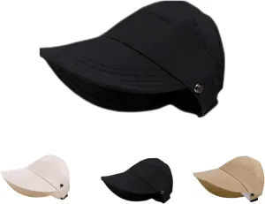 2025 New Classupery Outdoor UV Protection Hollow Top Sun Hat, Women's Wide Brim Breathable Empty Top Summer Sun Hat