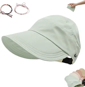 2025 New Outdoor Uv Protection Hollow Top Sun Hat, Wide Brim Adjustable Breathable Empty Top Summer Sun Hat for Women