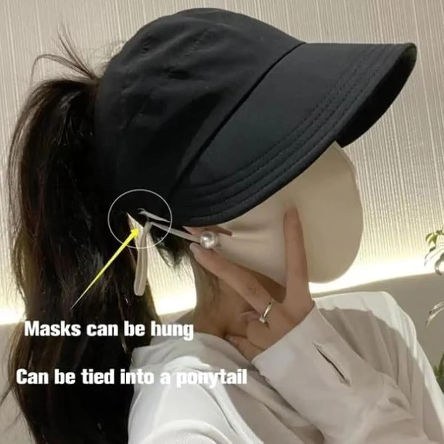 2025 New Outdoor Uv Protection Hollow Top Sun Hat, Wide Brim Adjustable Breathable Empty Top Summer Sun Hat for Women