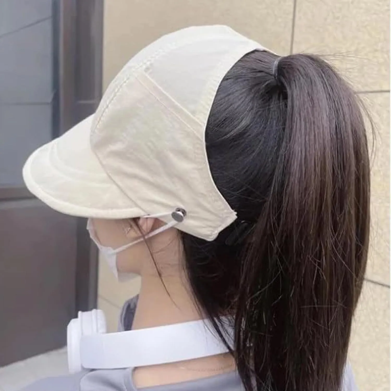 2025 New Outdoor Uv Protection Hollow Top Sun Hat, Wide Brim Adjustable Breathable Empty Top Summer Sun Hat for Women