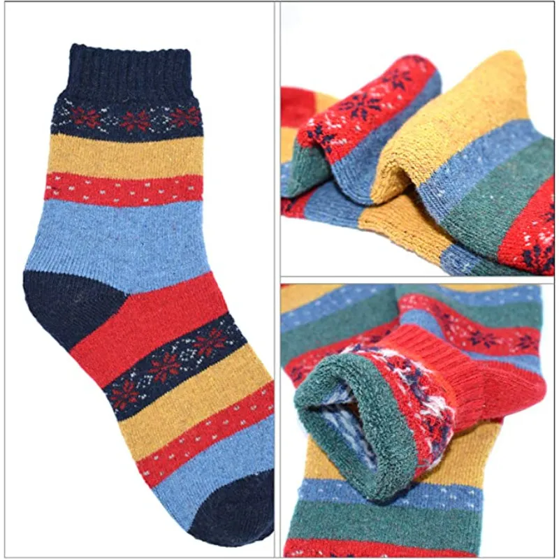 5 Pack Vintage Soft Thick Socks For Women