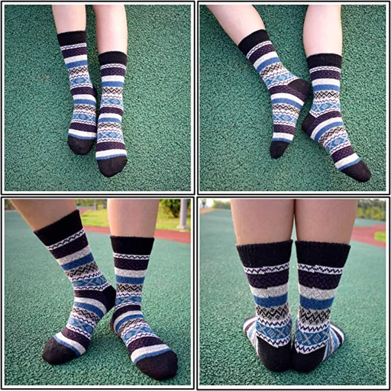 5 Pack Vintage Soft Thick Socks For Women