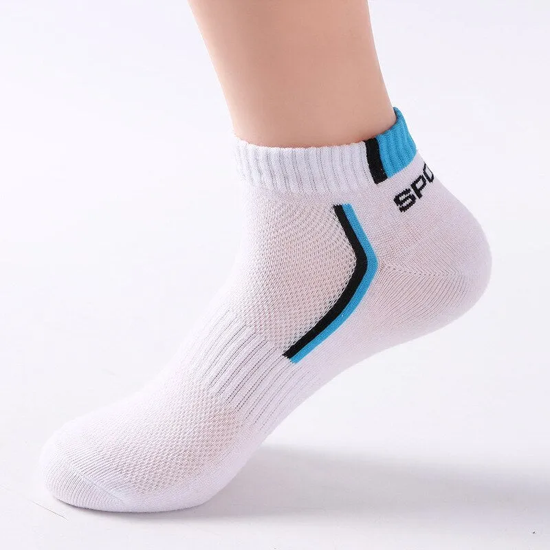 5 Pairs Men's Sport Socks Set, Cotton Breathable Absorbent Socks Pack