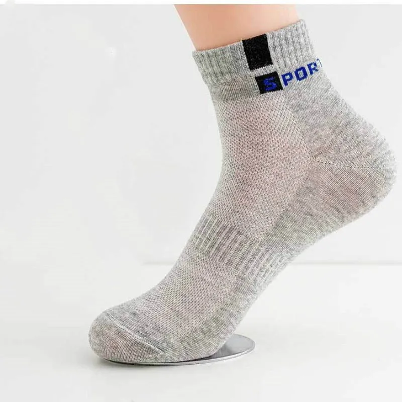 5 Pairs Men's Sport Socks Set, Cotton Breathable Absorbent Socks Pack
