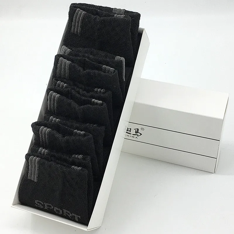 5 Pairs Men's Sport Socks Set, Cotton Breathable Absorbent Socks Pack