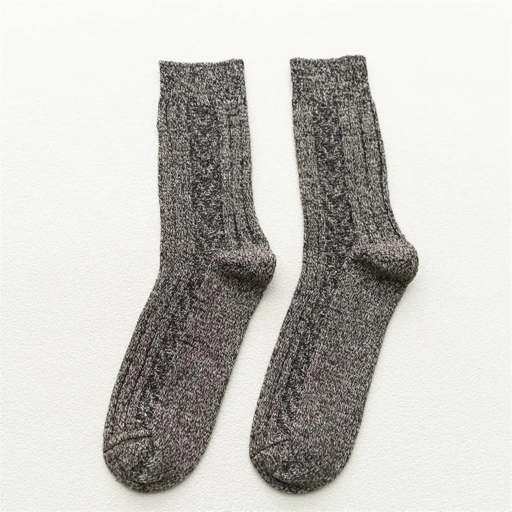 5 Pairs Wool Socks Mens, Thick Warm Winter Socks, Hiking Socks Soft Casual Socks for Men (Color : As Shown(5 Pairs), Size : One Size)