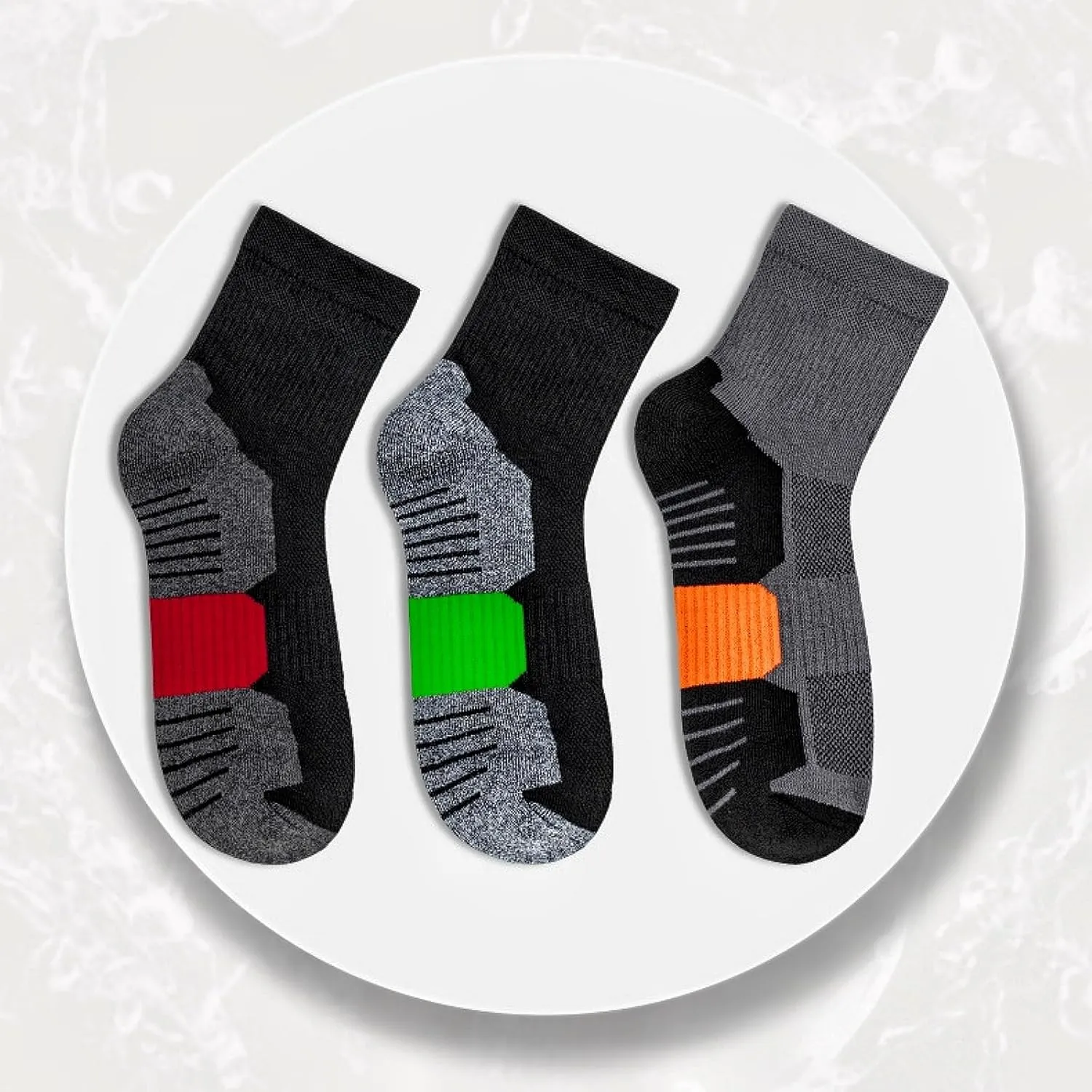 6 Pairs Ankle Athletic Socks for Men Thick Cushioned Running Hiking Low Cut Socks Breathable Casual Socks