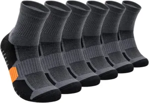 6 Pairs Ankle Athletic Socks for Men Thick Cushioned Running Hiking Low Cut Socks Breathable Casual Socks