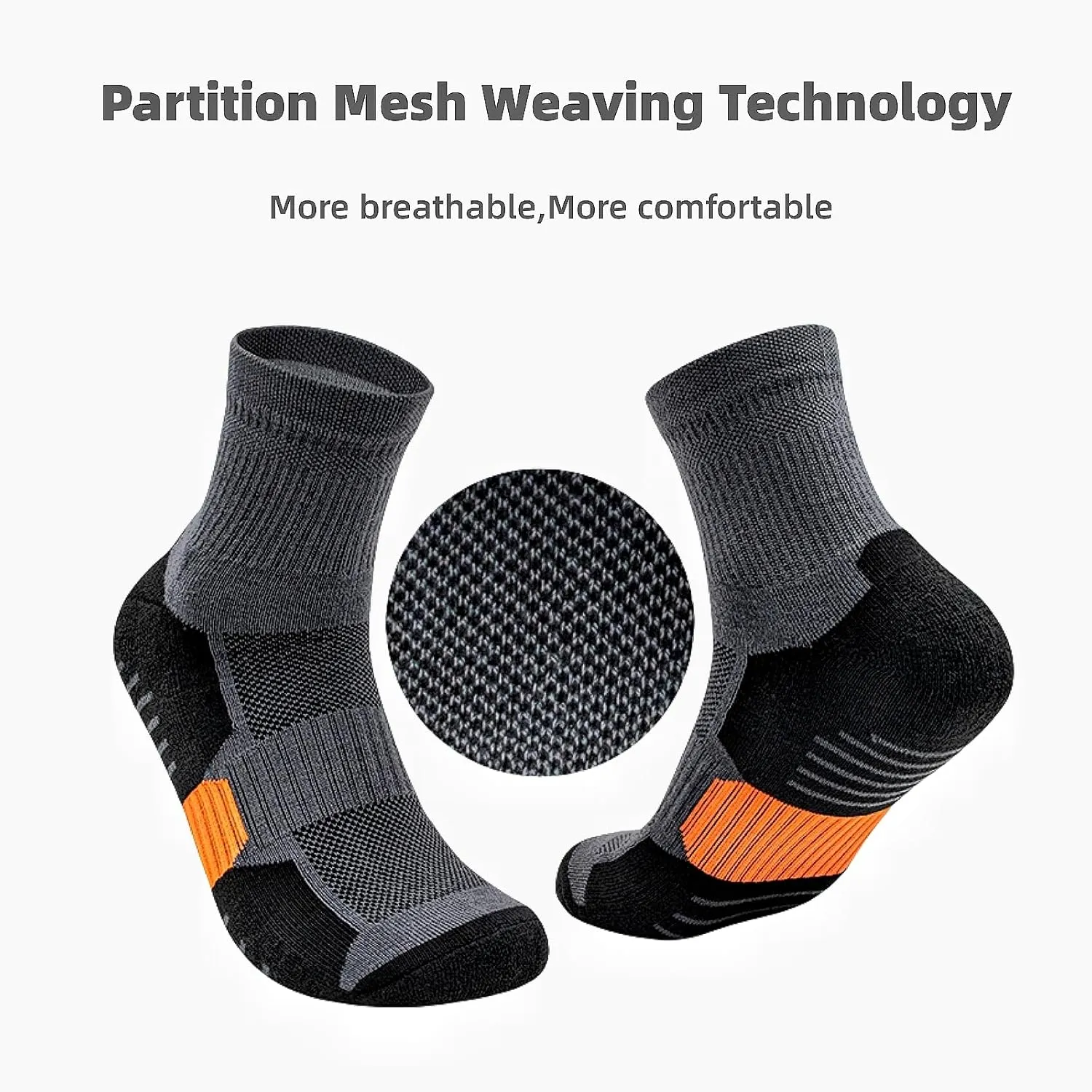 6 Pairs Ankle Athletic Socks for Men Thick Cushioned Running Hiking Low Cut Socks Breathable Casual Socks