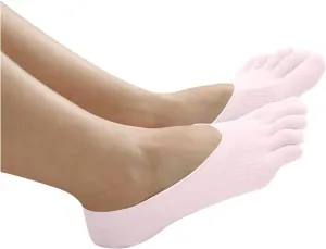 6 Pairs Women's Solid Color Five Finger Socks Anti-Slip No Show Socks Anti-friction Breathable Socks