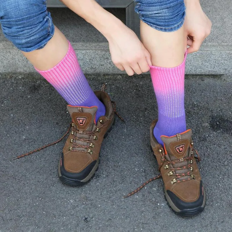7 Pairs Pack Colorful Tie Dye Crew Socks