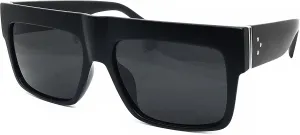 7146 Premium Oversize XXL Women Men Mirror Revo Havana Tilda Shadow Style Fashion Sunglasses (MATTE BLACK, 55)