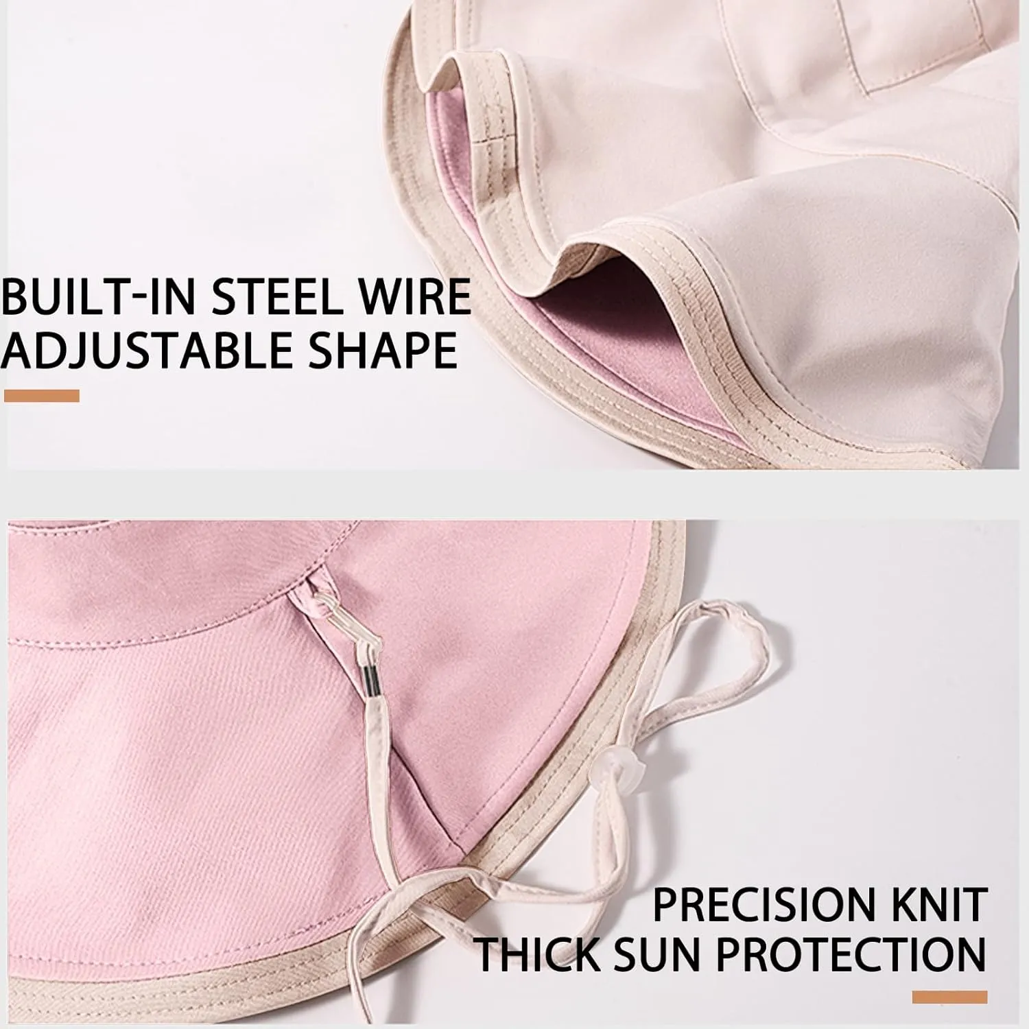 7" Women's Wide Brim Sun Hat, Large Foldable UV Protective Sun Hat, can be worn on both sides