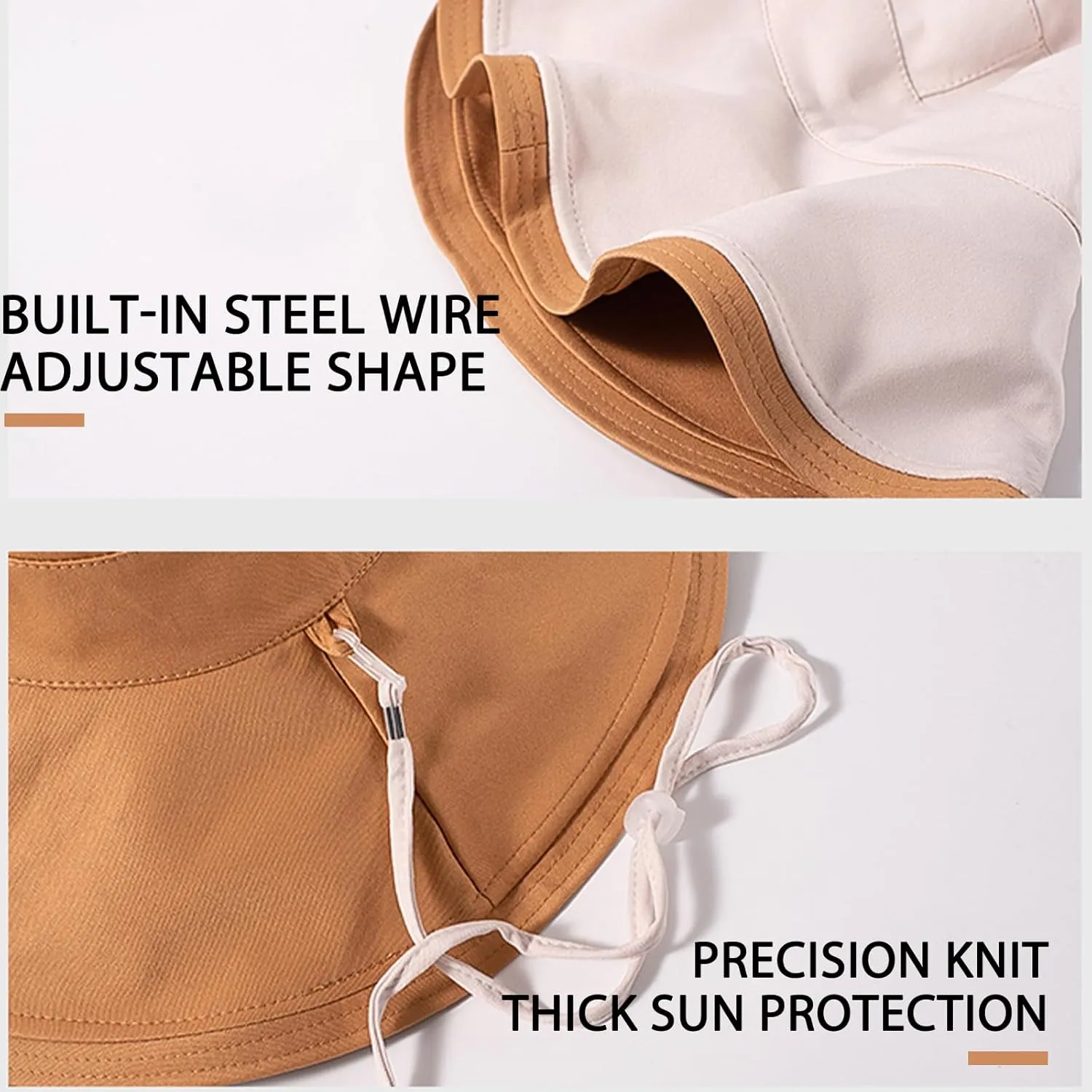7" Women's Wide Brim Sun Hat, Large Foldable UV Protective Sun Hat, can be worn on both sides