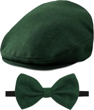A&J DESIGN Baby Boy Driver Cap, Toddler 2pcs Newsboy Cap & Bow Tie 3 Months - 8 Years