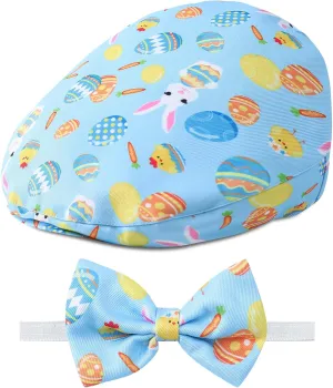 A&J DESIGN Baby Boy Driver Cap, Toddler 2pcs Newsboy Cap & Bow Tie 3 Months - 8 Years
