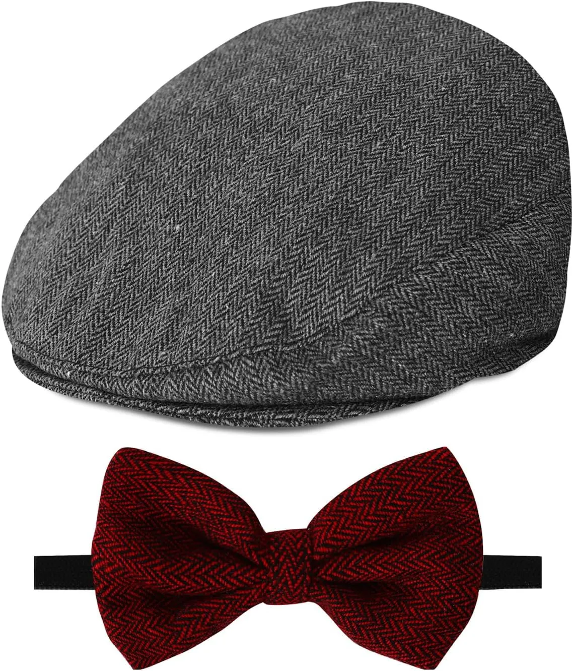 A&J DESIGN Baby Boy Driver Cap, Toddler 2pcs Newsboy Cap & Bow Tie 3 Months - 8 Years