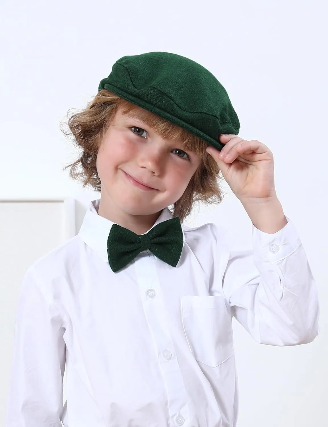A&J DESIGN Baby Boy Driver Cap, Toddler 2pcs Newsboy Cap & Bow Tie 3 Months - 8 Years