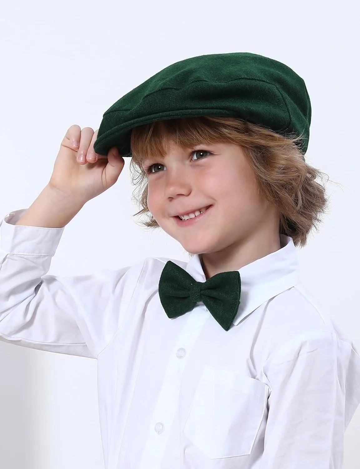 A&J DESIGN Baby Boy Driver Cap, Toddler 2pcs Newsboy Cap & Bow Tie 3 Months - 8 Years