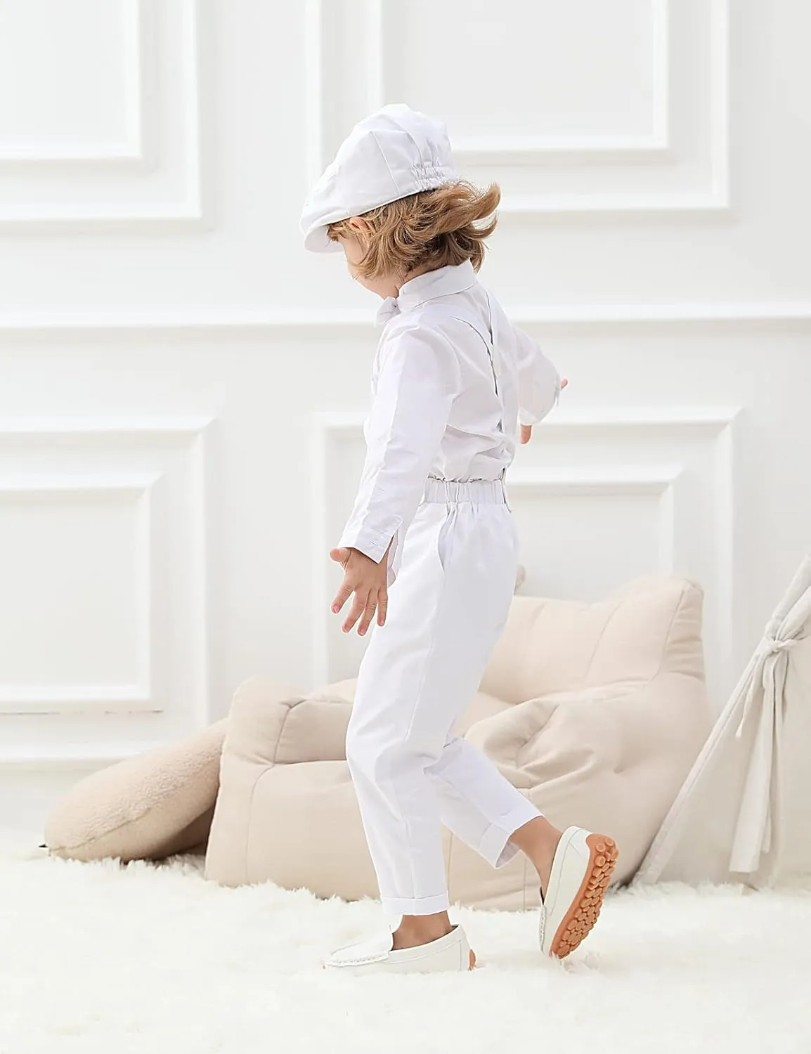 A&J DESIGN Toddler Boys Formal Outfit Baby Wedding Dress Clothes Kids Gentleman Suit Pants Set with Suspender