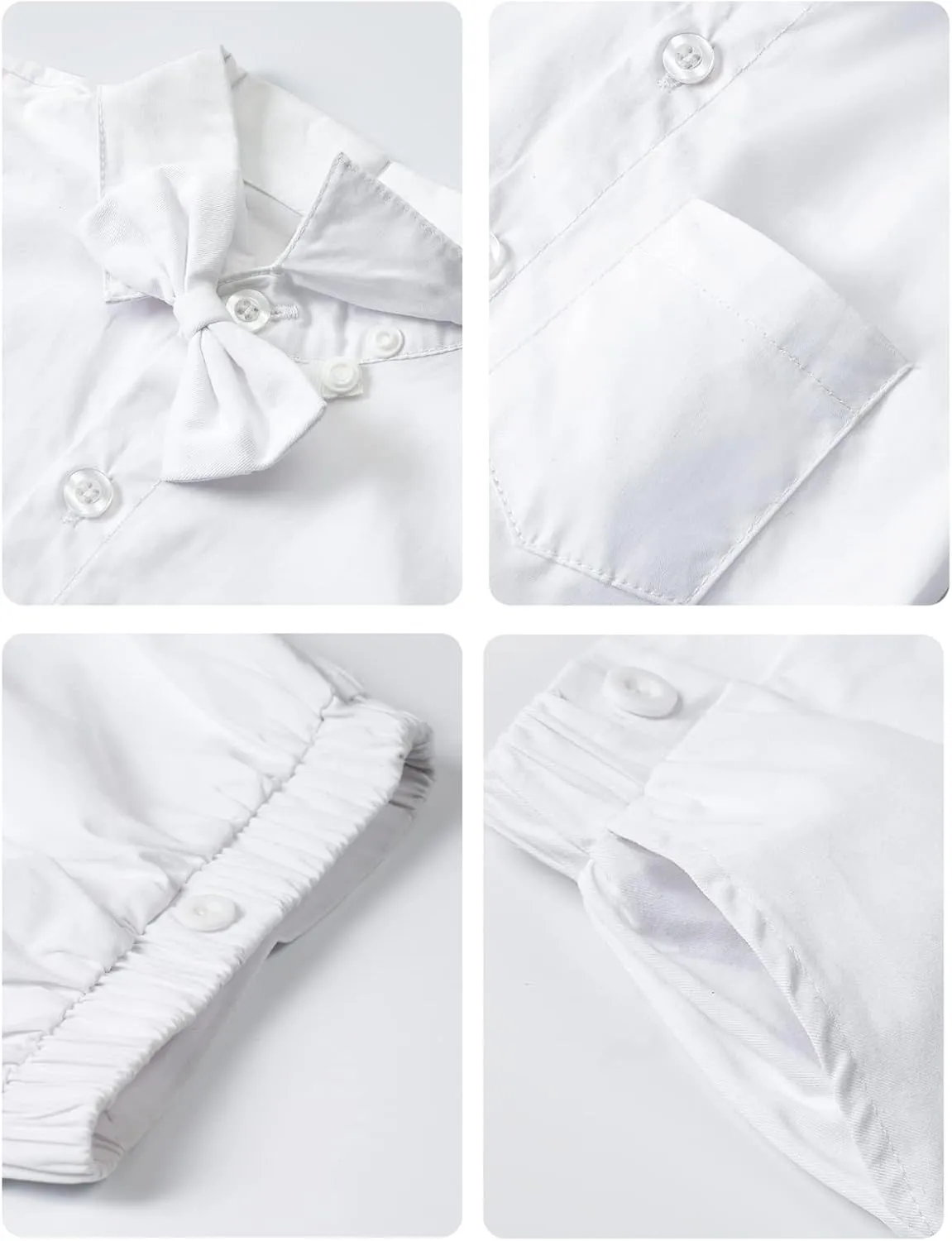 A&J DESIGN Toddler Boys Formal Outfit Baby Wedding Dress Clothes Kids Gentleman Suit Pants Set with Suspender