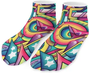 Abstract Geometric Ankle Socks Breathable Low Cut Sports Socks Casual No Show Sock for Women Men