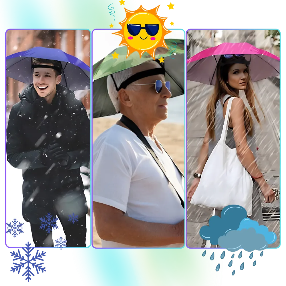 Adjustable Hand-Free Umbrella Hat