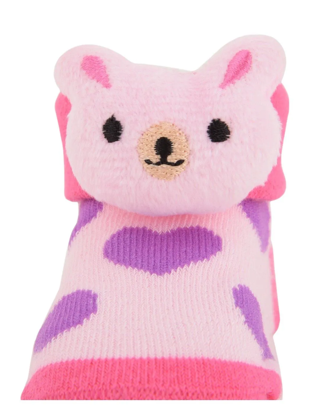 Adorable Bunny Face Socks – Pink and Purple Combo Pack