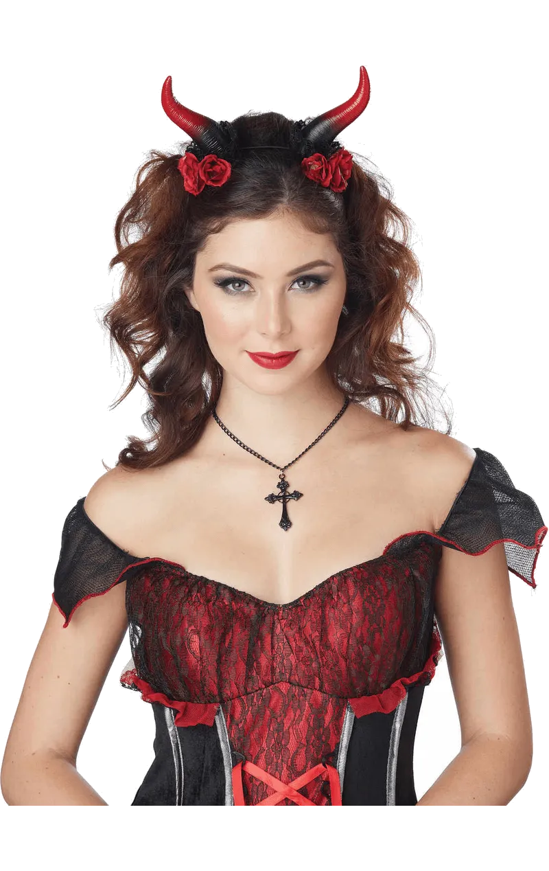 Adult Rose Devil Horns Accessory