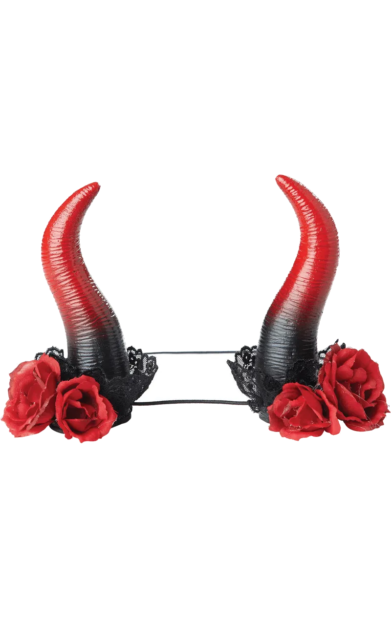 Adult Rose Devil Horns Accessory