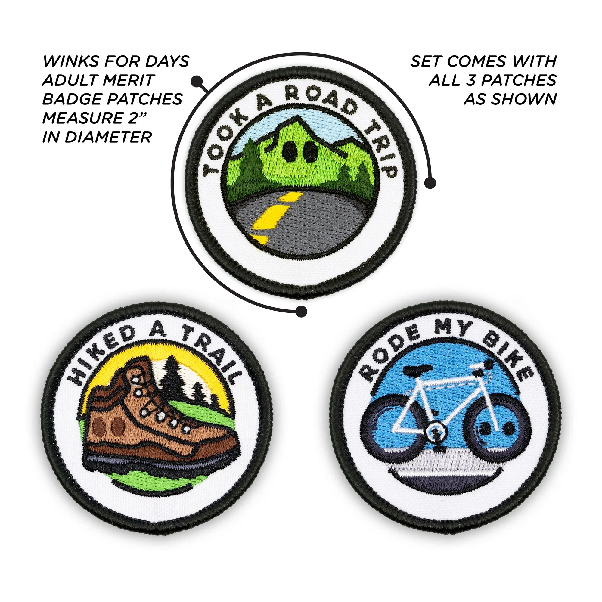 Adulting Merit Badge Embroidered Iron-On Patches (Outdoors - Set 2)