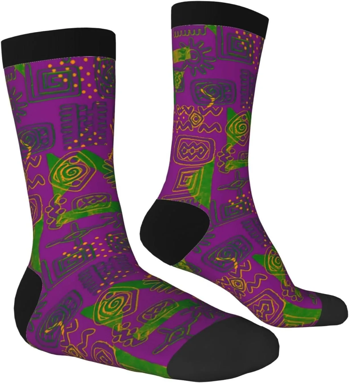 Afrocentric Pattern Fun And Innovative Men'S And Women'S Crew - Elastic Comfortable Formal Socks, Gift Casual Socks