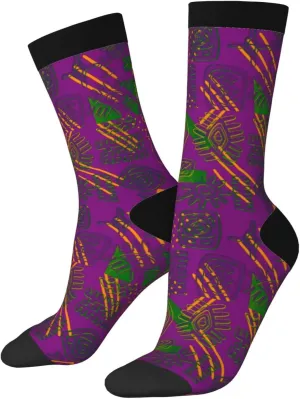 Afrocentric Pattern Fun And Innovative Men'S And Women'S Crew - Elastic Comfortable Formal Socks, Gift Casual Socks