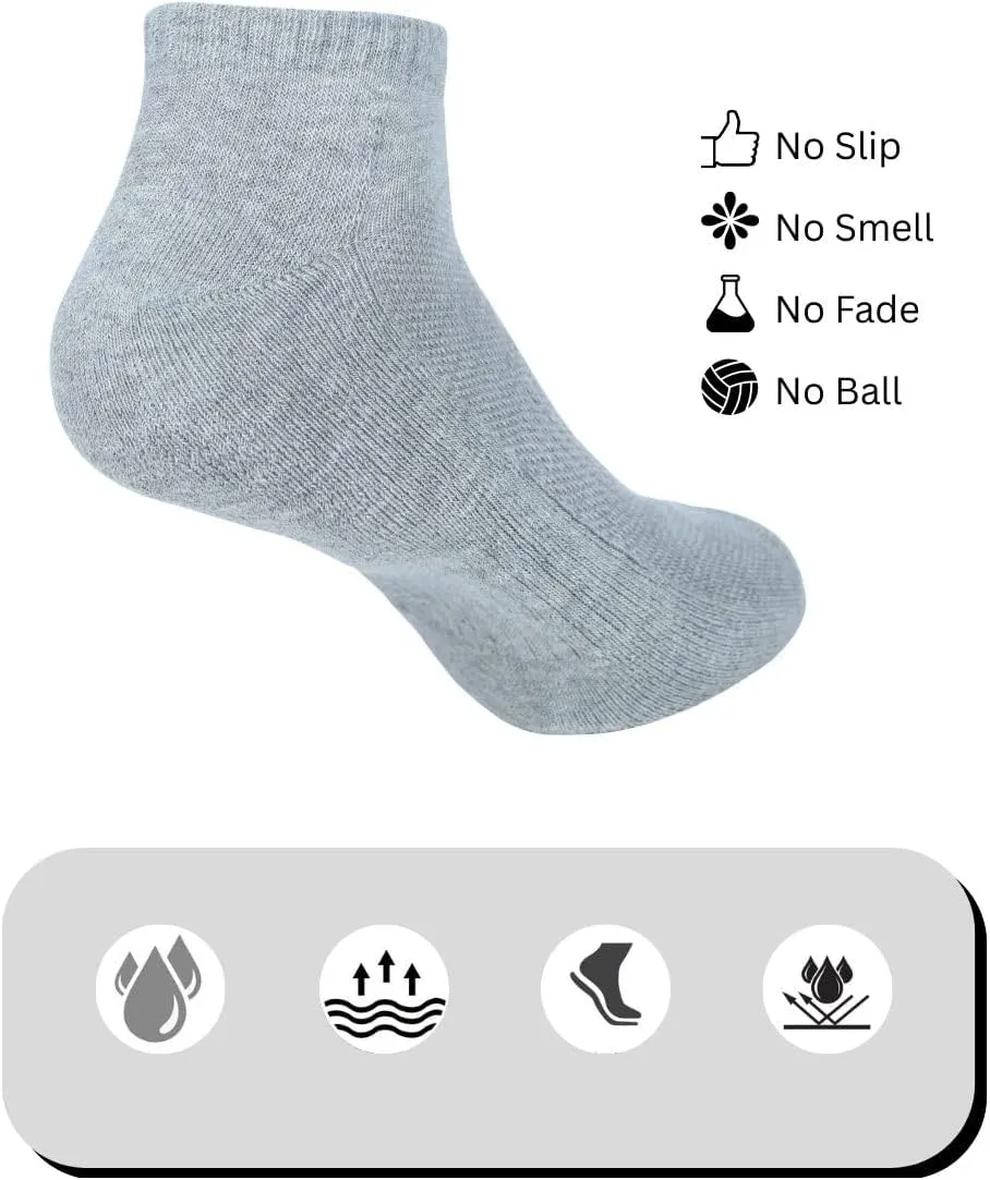 AJ DEZINES 3 Pack Mens Ankle Socks Cushioned Low Cut Athletic Sports Breathable Casual Socks