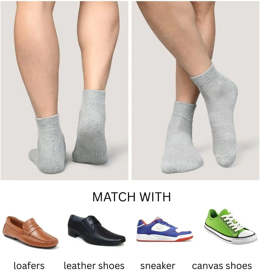 AJ DEZINES 3 Pack Mens Ankle Socks Cushioned Low Cut Athletic Sports Breathable Casual Socks