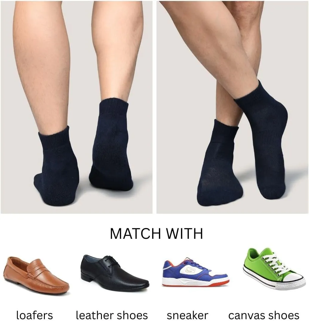 AJ DEZINES 6 Pack Mens Ankle Socks Cushioned Low Cut Athletic Sports Breathable Casual Socks