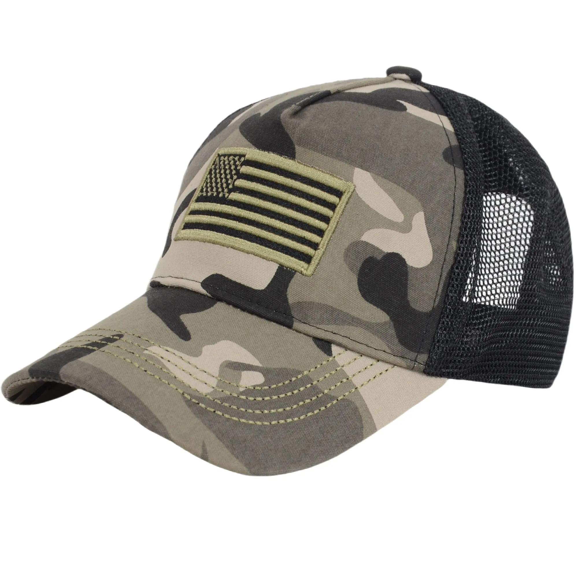 Alilang American Flag Trucker Hat Classic Embroidered Baseball Cap Mesh Adjustable Cap for Men Women