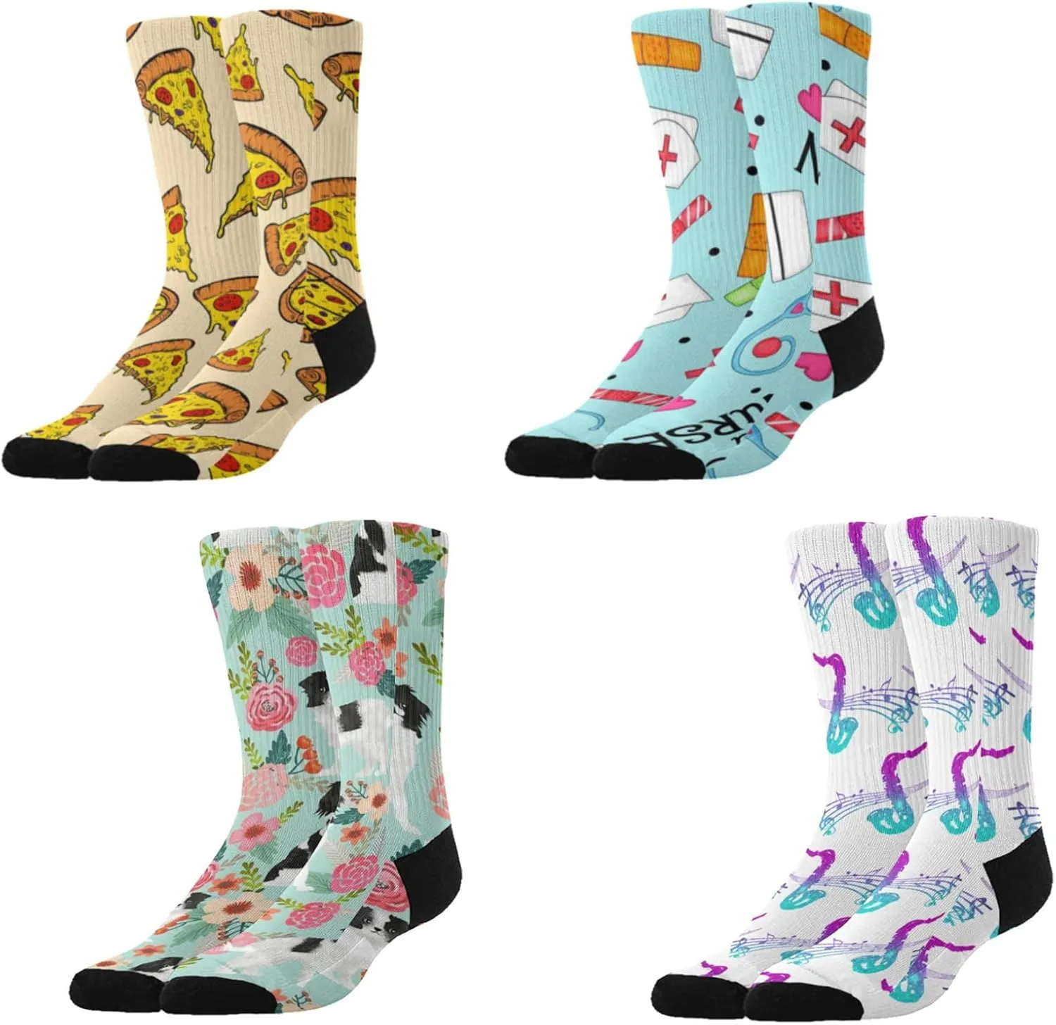 AMRANDOM Men's Cushioned Athletic Socks Sport Running Hiking Socks Soccer Socks