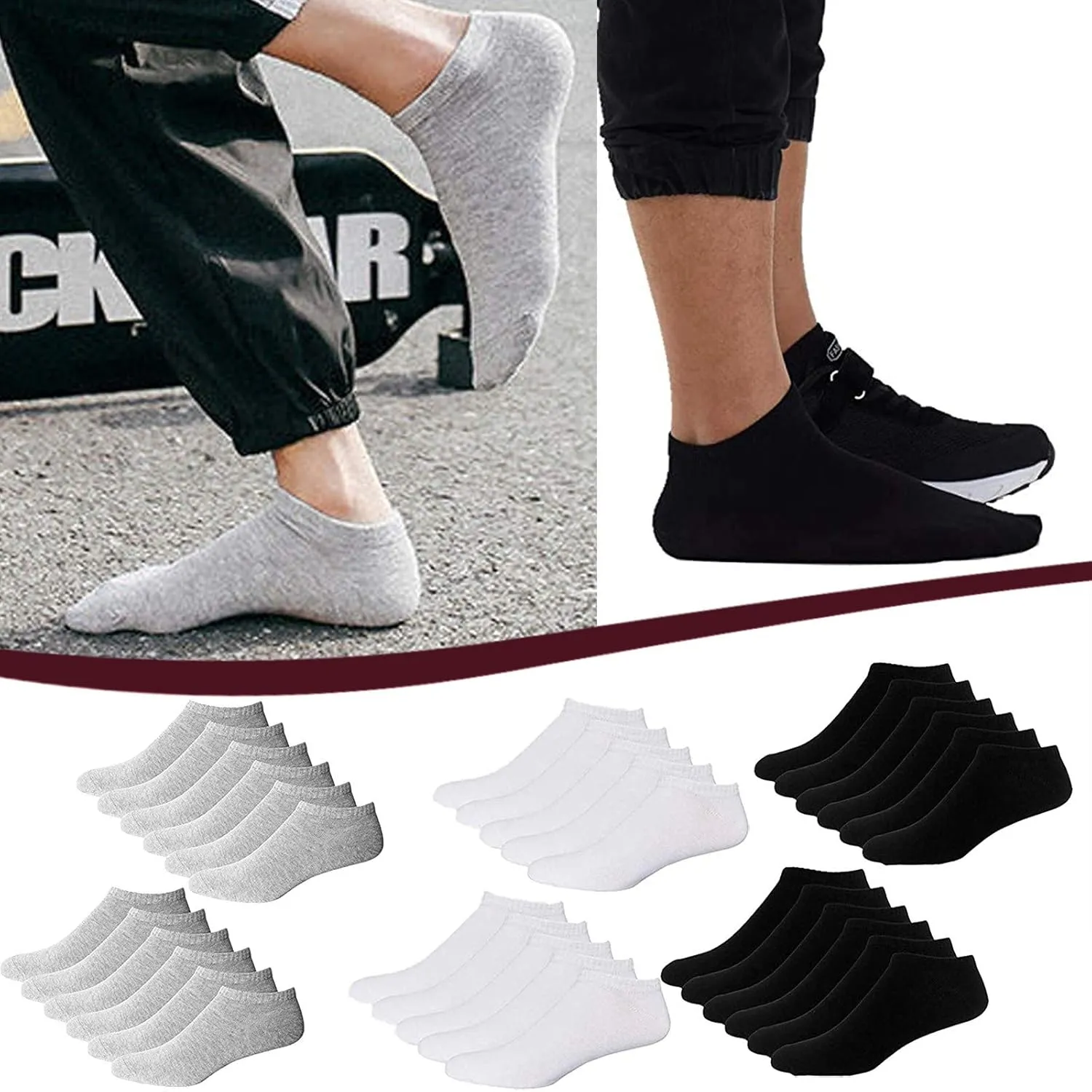 Ankle Athletic Running Socks Low Cut Sports Socks Breathable Cushioned Tab Socks Men Women Athletic Running Socks