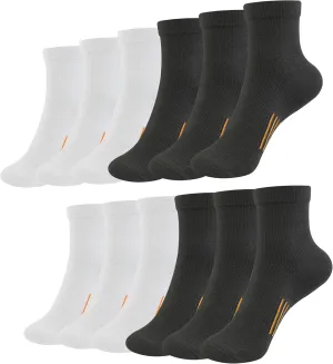 Ankle Socks for Women - Athletic Running Cotton Quarter Socks for Hiking - Cushioned 6 Pairs