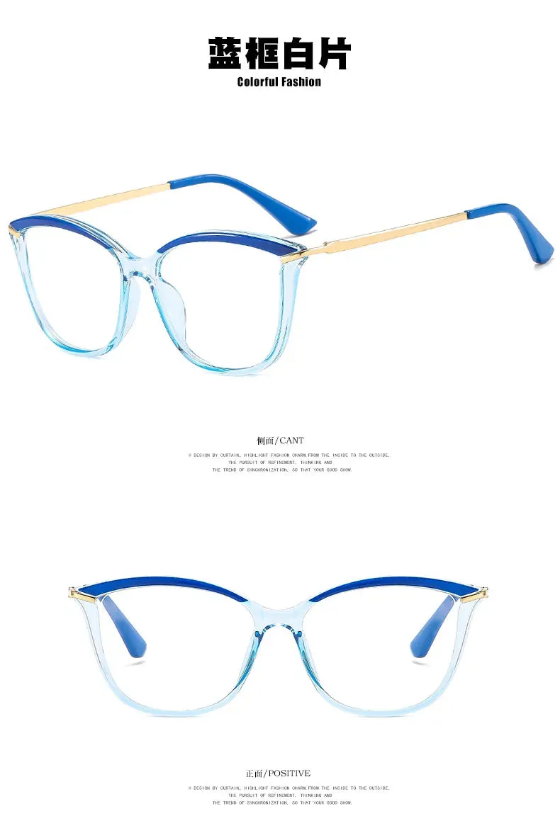 Anti Blue Light Blocking Cat Eye Oculos Mujer Glass Women Fashion Luxury Designer Optical TR90 Eyeglasses Frame Classic Eyewear