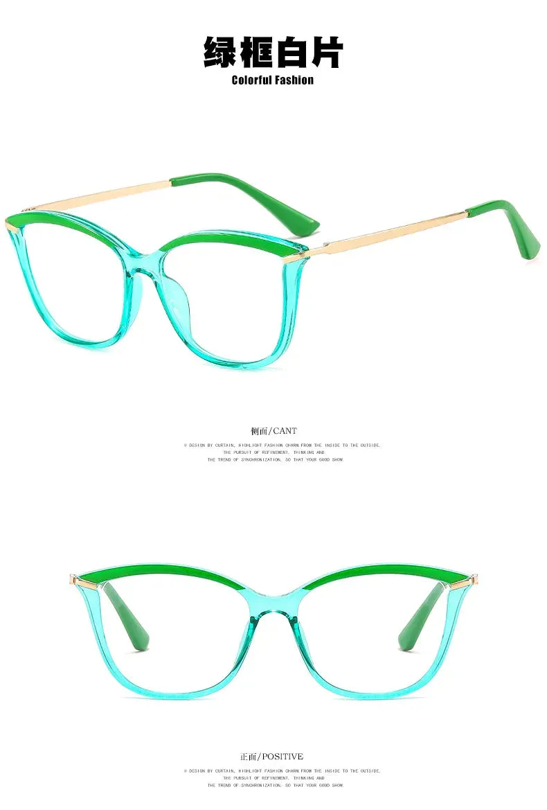 Anti Blue Light Blocking Cat Eye Oculos Mujer Glass Women Fashion Luxury Designer Optical TR90 Eyeglasses Frame Classic Eyewear